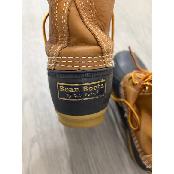 L L Bean Duck Boots Brown Leather Waterproof Outdoor Men\'s 8, EM main image 4